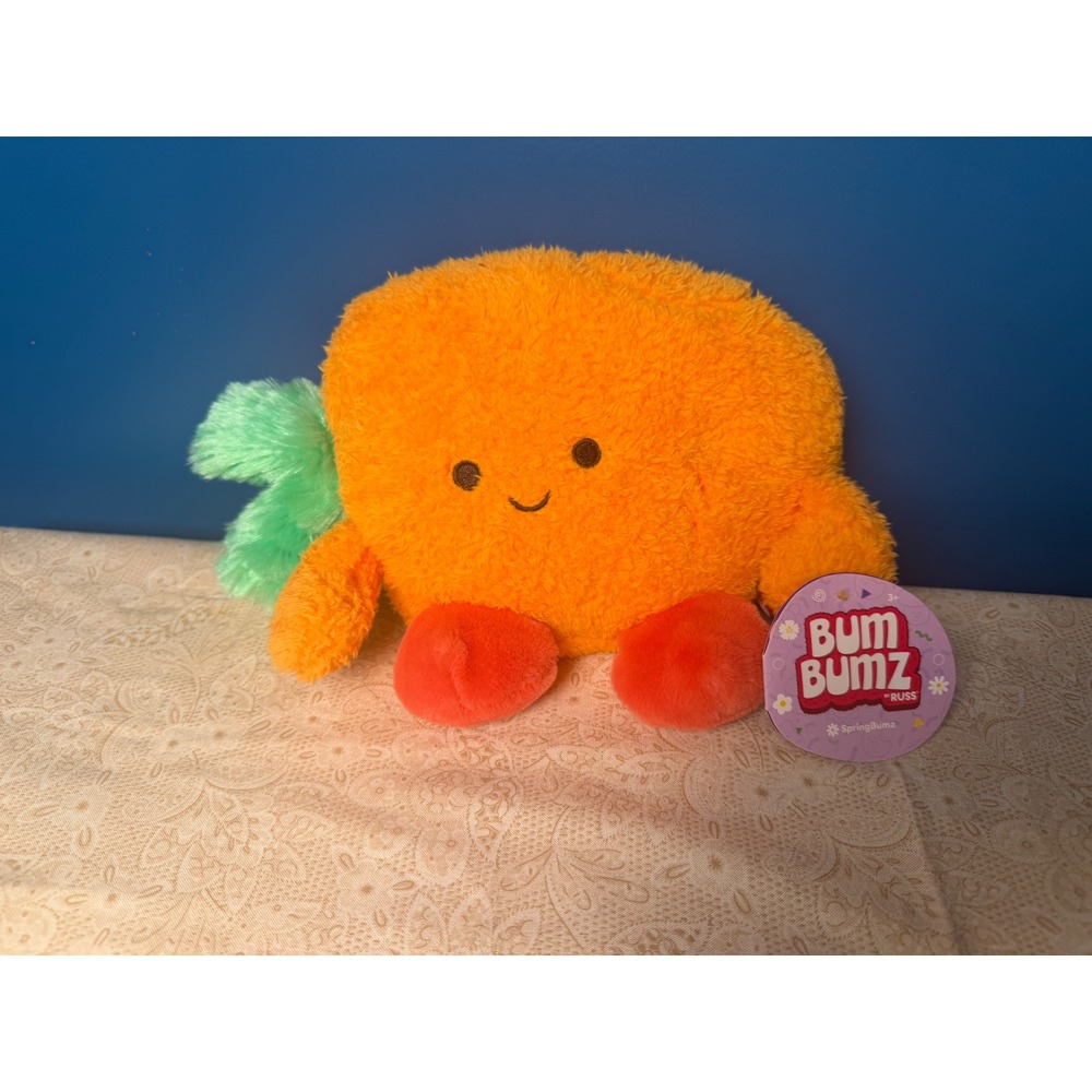 Bum Bumz SpringBumz Carrot Plush NWT Russ Orange Bunny Bumz Easter Stuffy